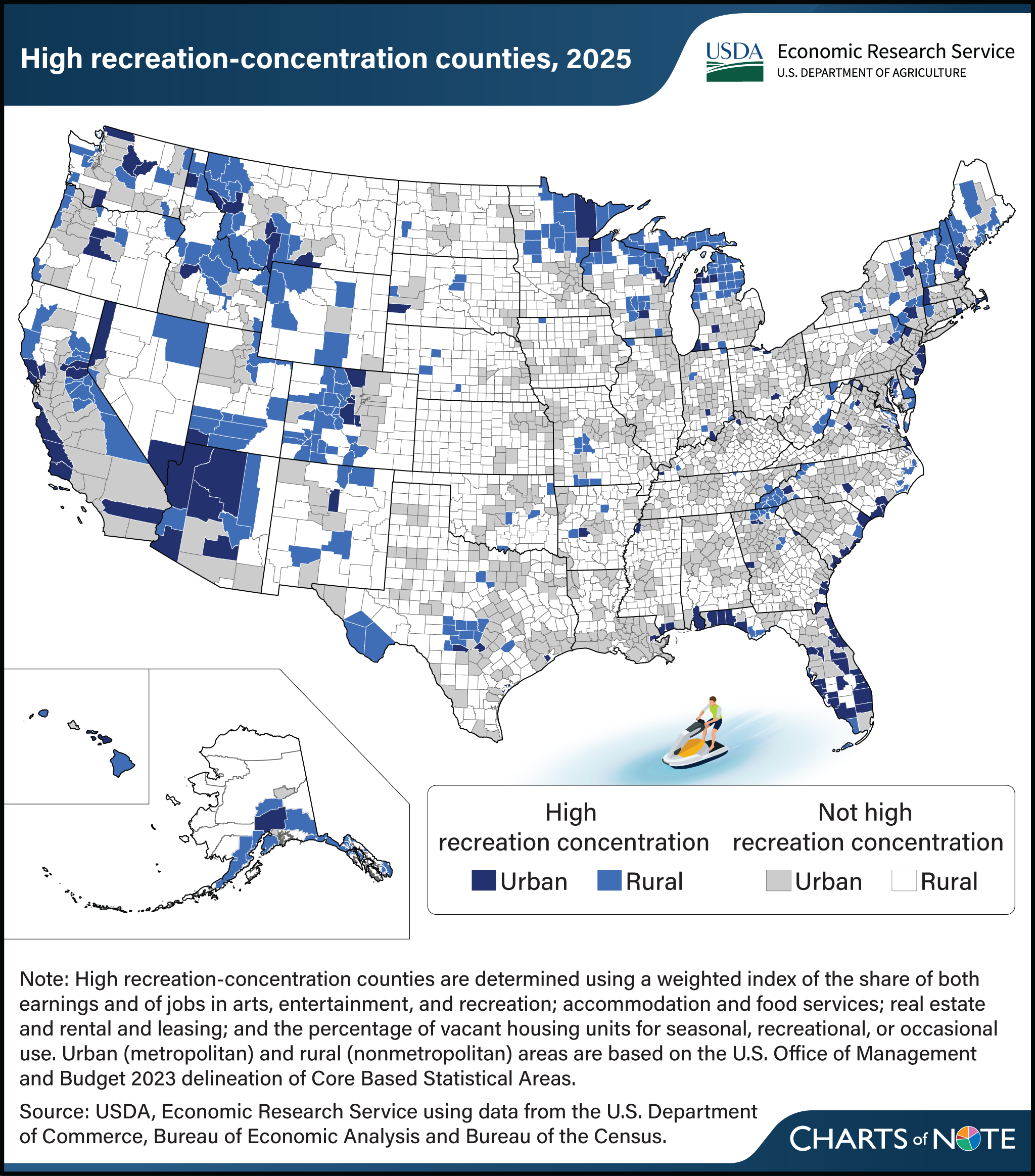 High Concentration of Recreation Counties Found Near Natural Landmarks