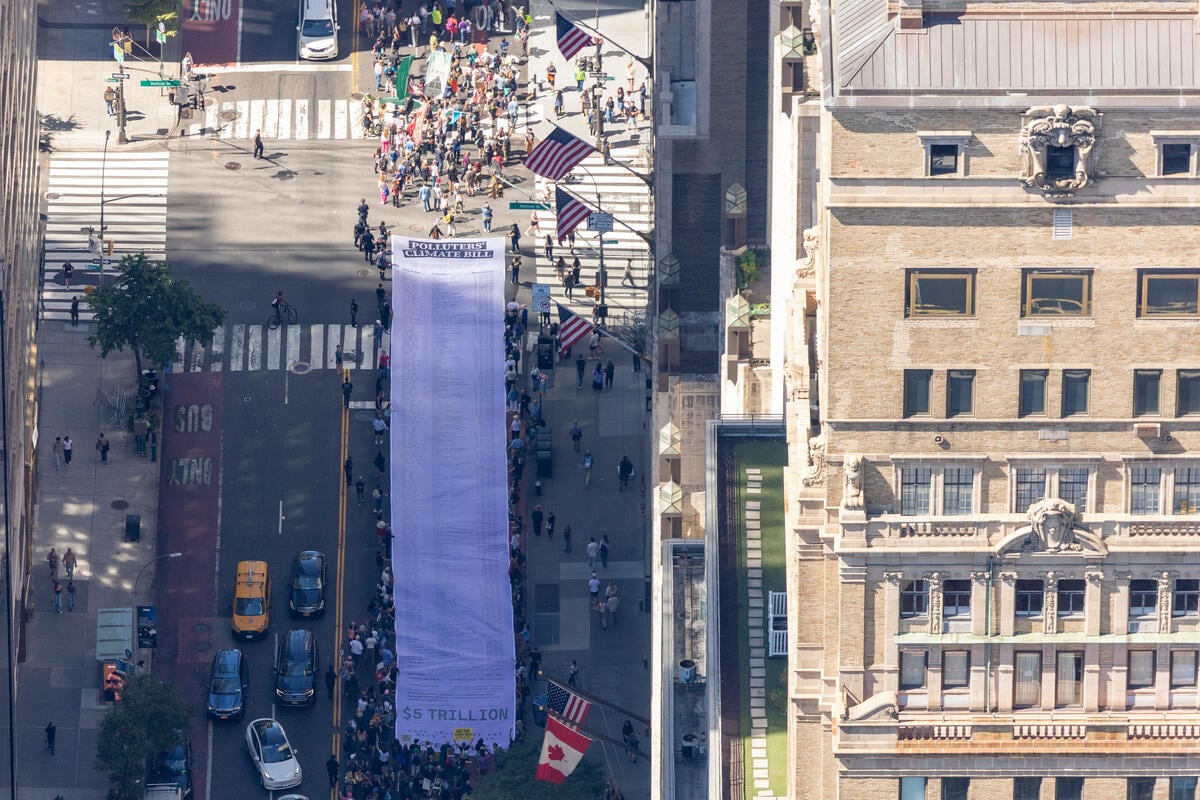 Greenpeace Demands Oil Giants Pay $5 Trillion Climate Debt During NYC Protest